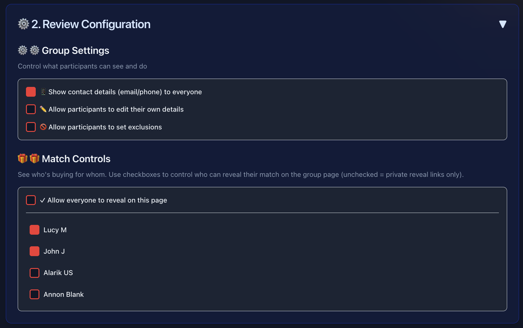 Review Configuration (Step 2)
